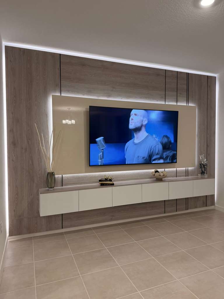Pared de TV Empotrada con LED